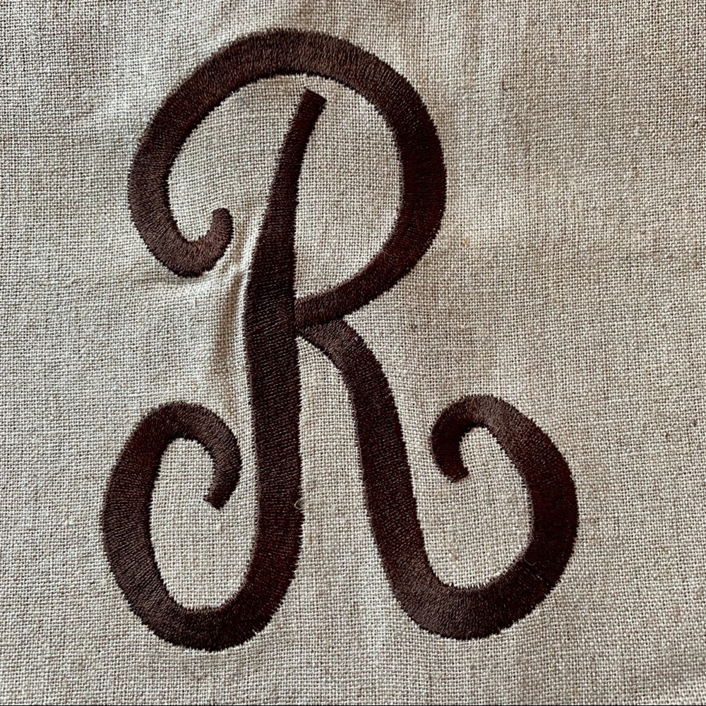 NWT Handmade R Embroidered Linen Table Runner - Picture 2 of 8
